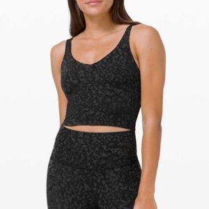 NEW Lululemon Align Tank Top V Neck Shelf Bra Sleeveless Crop black camo…